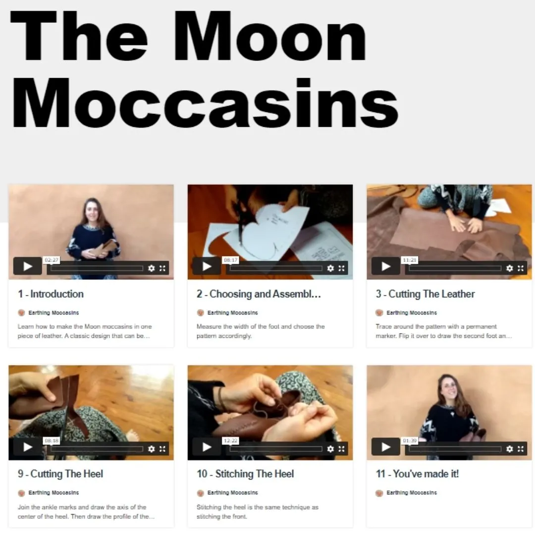 DIY Moon Moccasins Complete Kit with Guide, Leather, and Tools