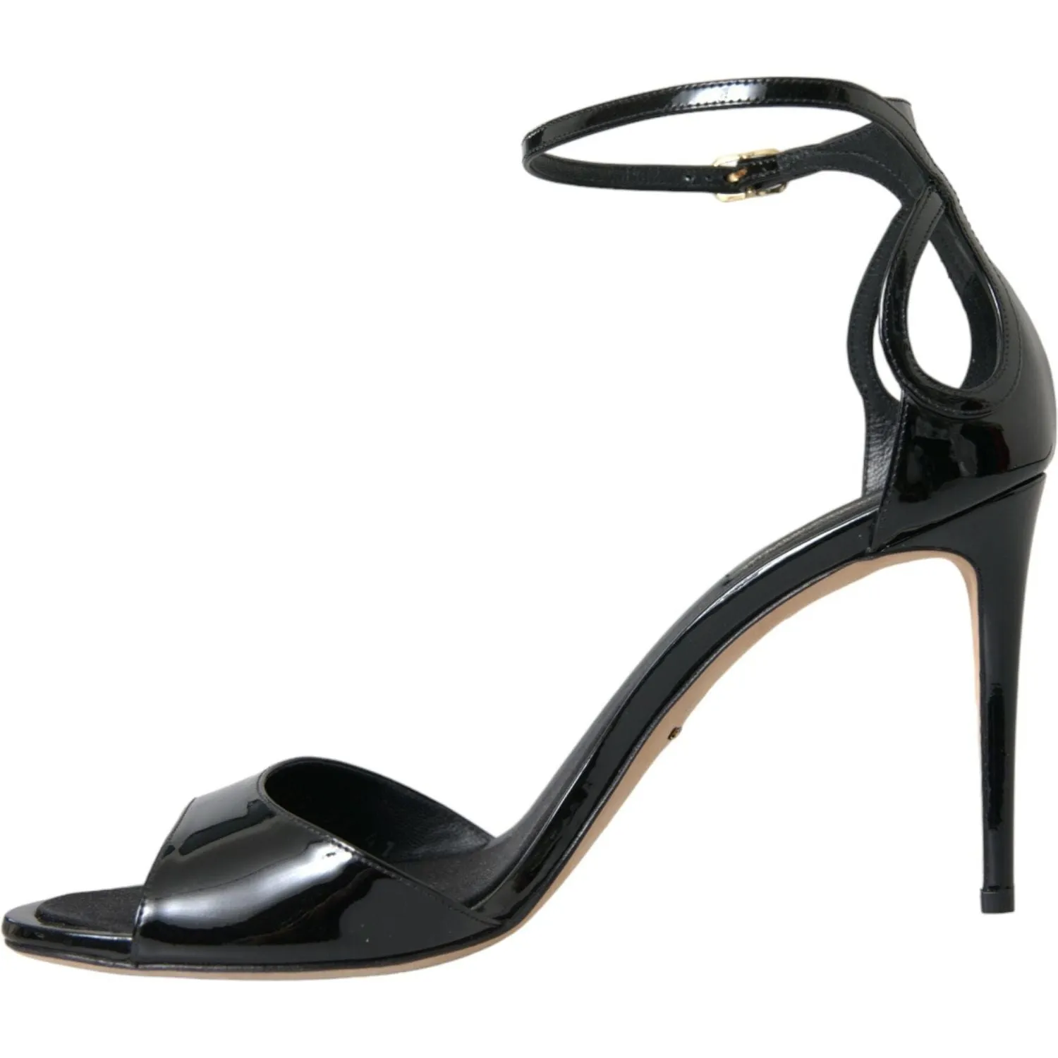 Dolce & Gabbana Black KEIRA Leather Heels Sandals Shoes