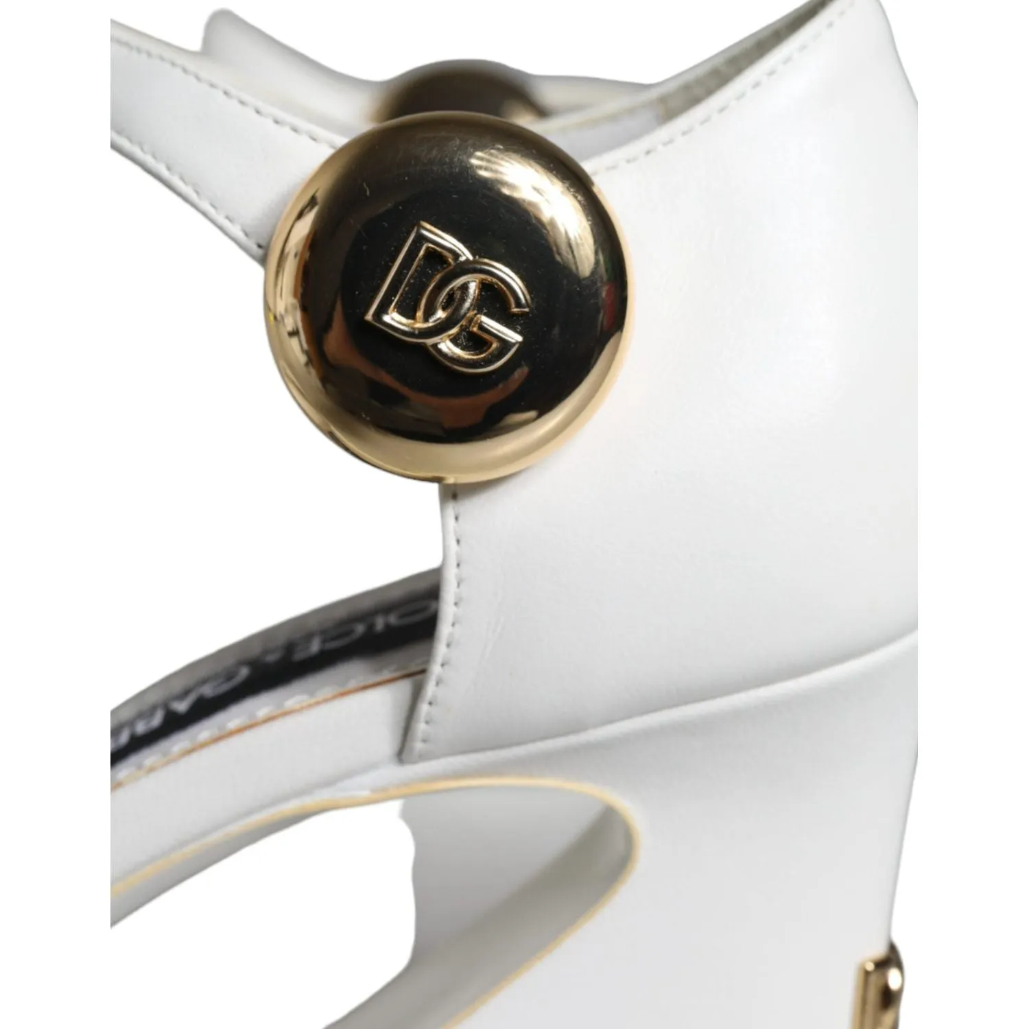 Dolce & Gabbana White Leather Heels Keira Sandals Shoes