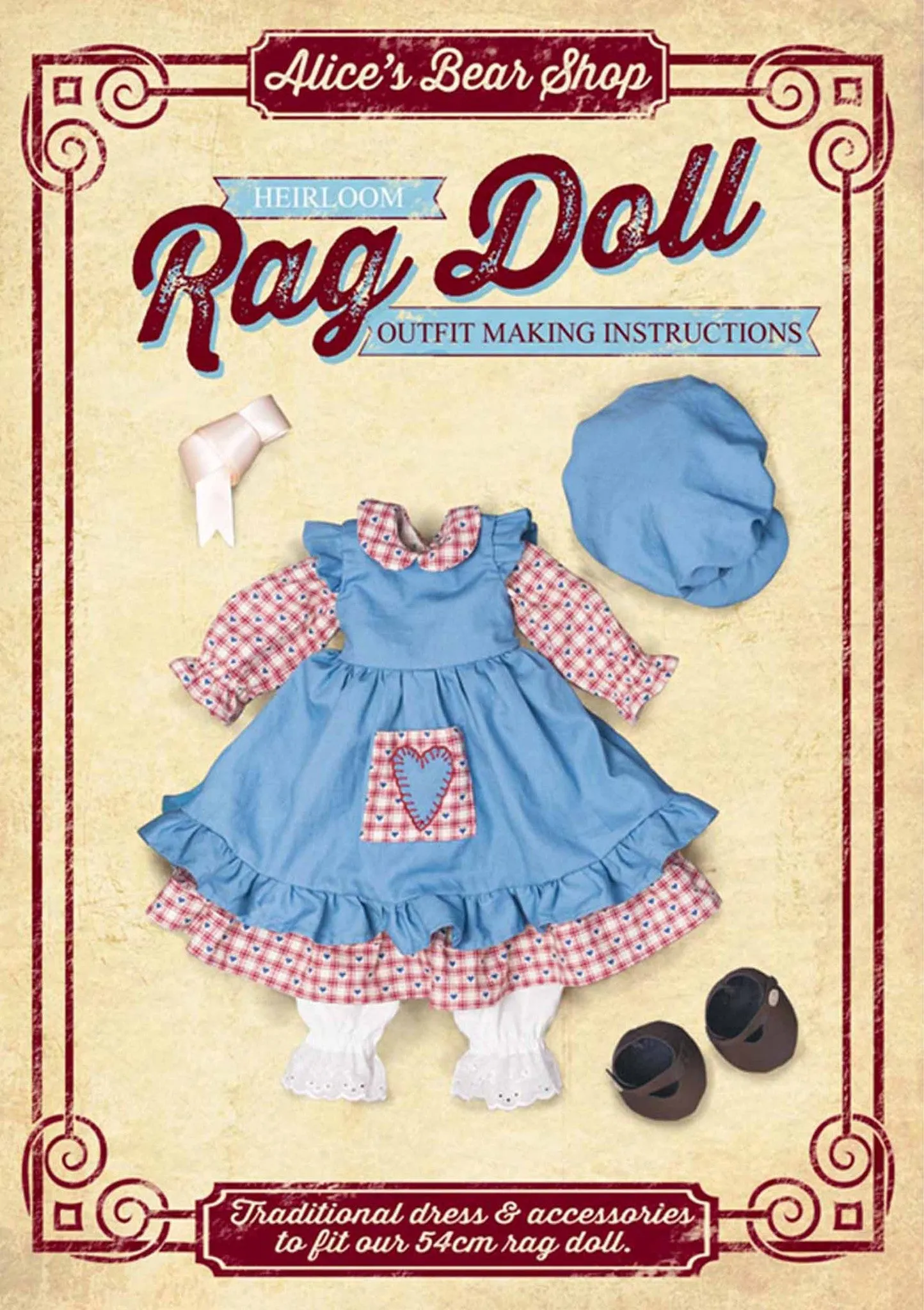 *DOWNLOAD* Sewing a Traditional Dress Outfit - A4 Pattern and Instructions - to fit 54cm Rag Doll