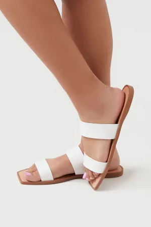 Dual-Strap Faux Leather Sandals