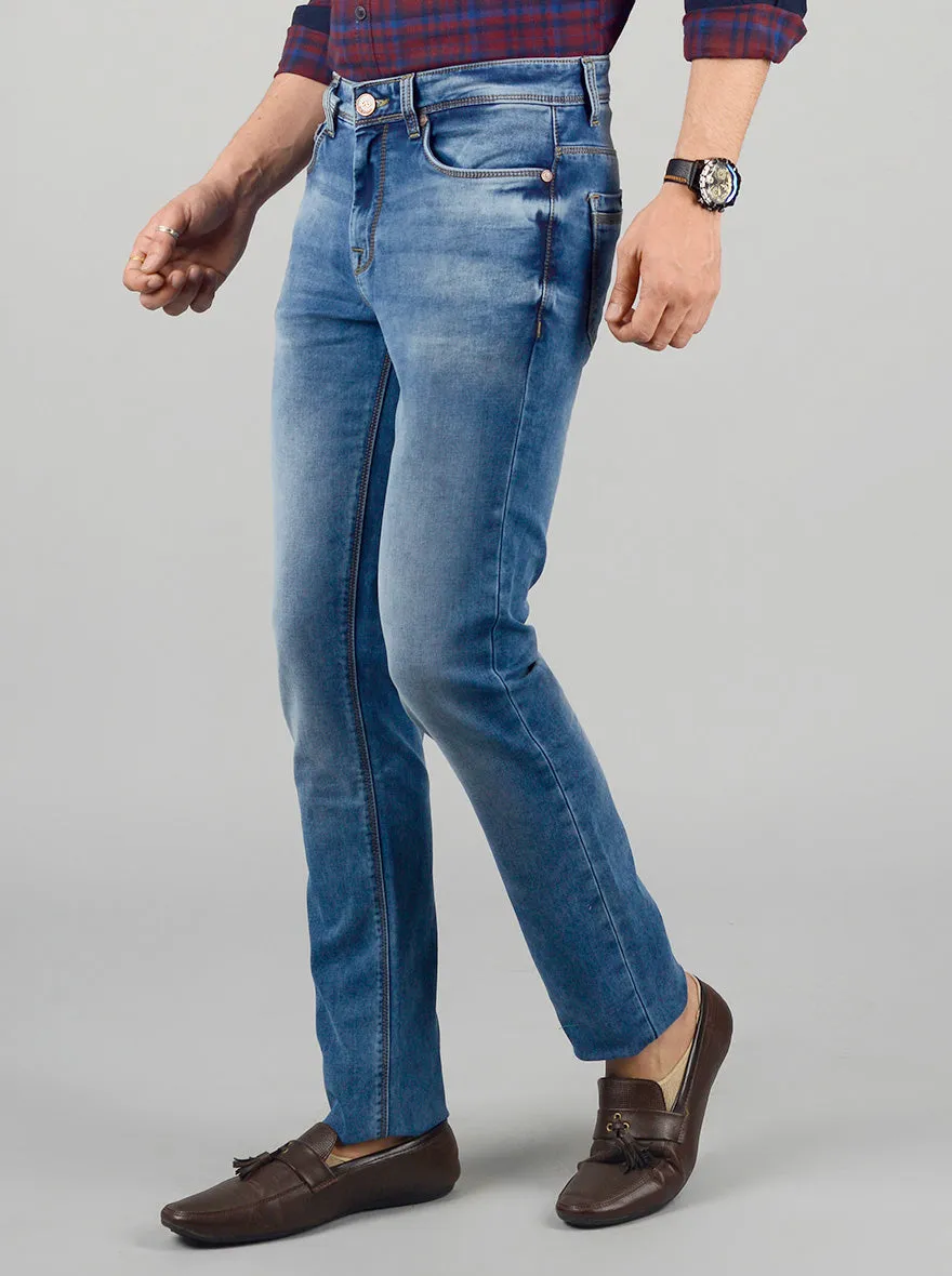 Dusty Blue Washed Slim Fit Jeans | JadeBlue