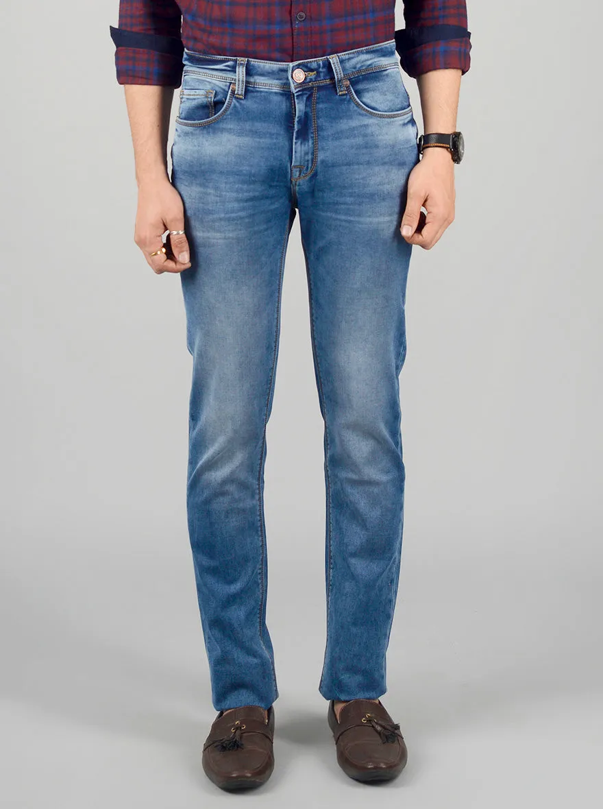 Dusty Blue Washed Slim Fit Jeans | JadeBlue