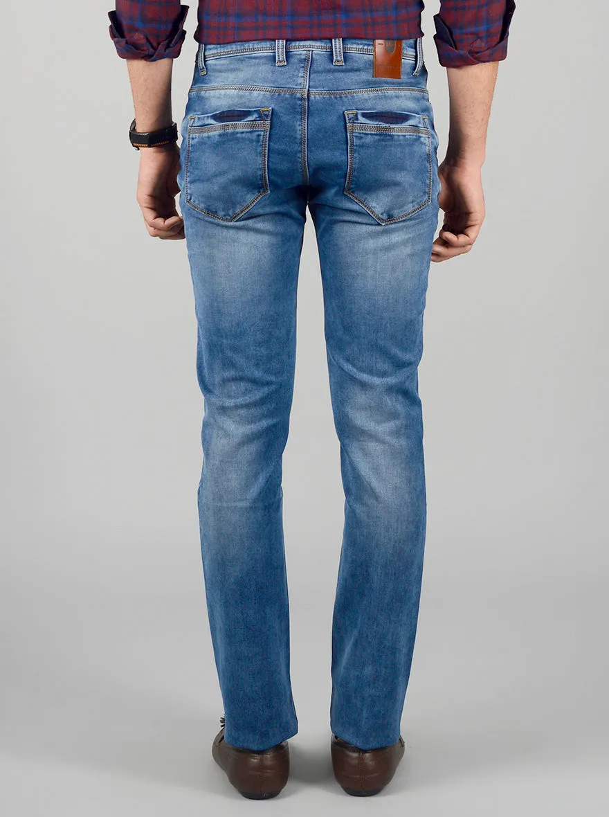 Dusty Blue Washed Slim Fit Jeans | JadeBlue