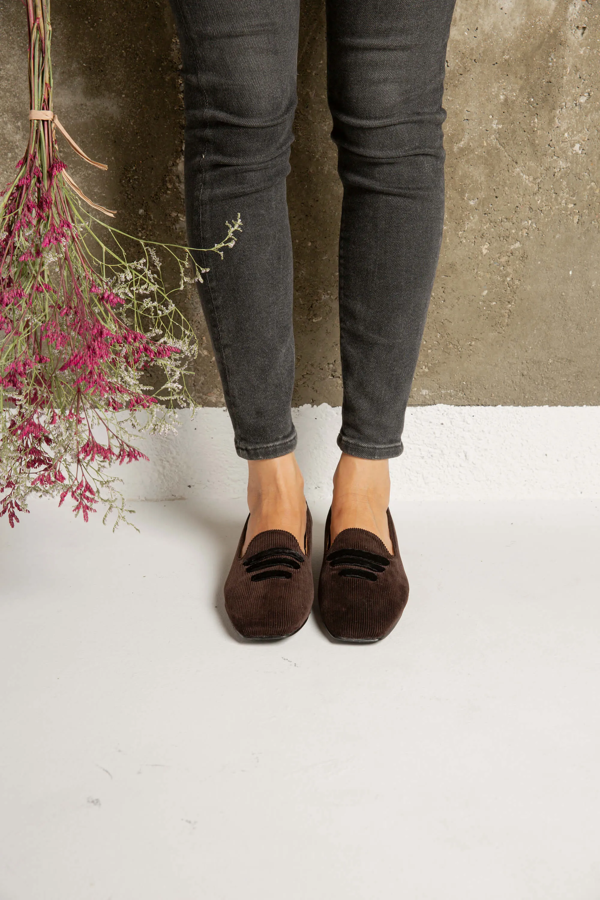 Eco Suede Corduroy Moccasins | Brown