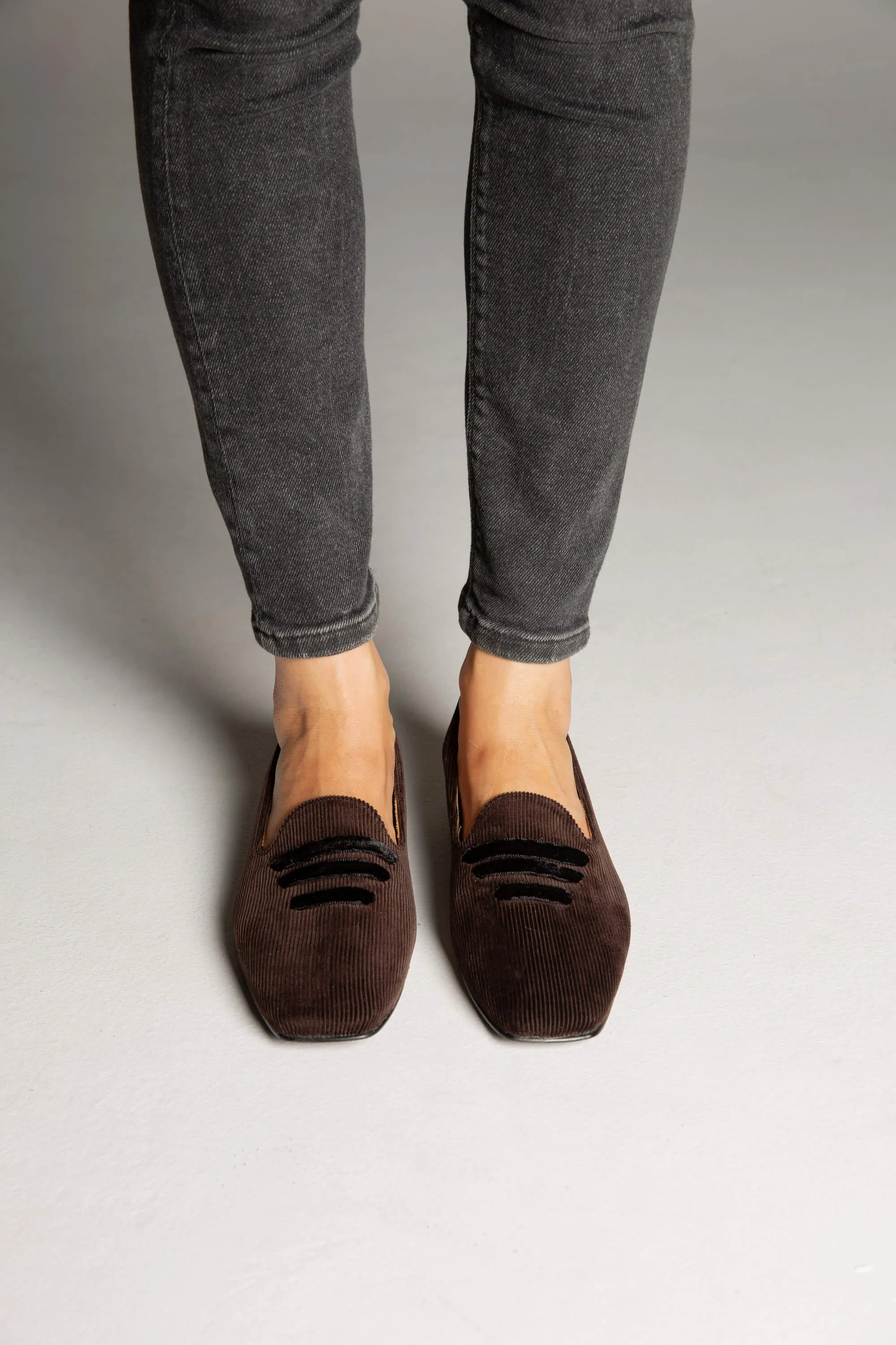 Eco Suede Corduroy Moccasins | Brown