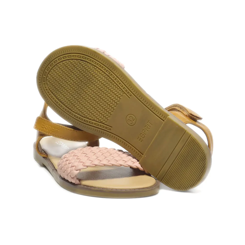 Esprit Flat Sandals Leather Brown Colour For Kids