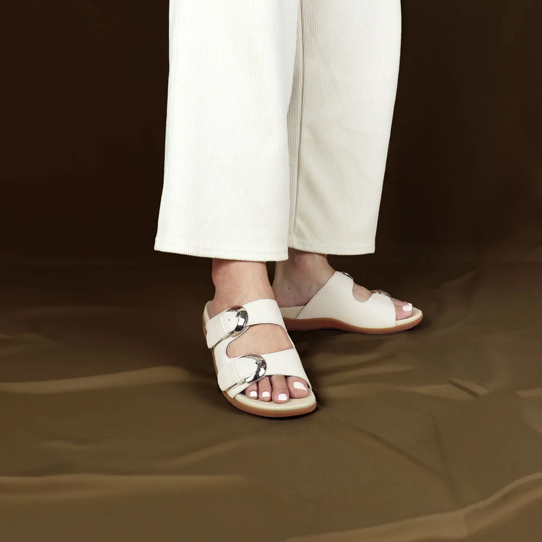 [EXTRA 20% off at cart][Wide-Fit] Duo Buckle Slide-One Flat Sandals