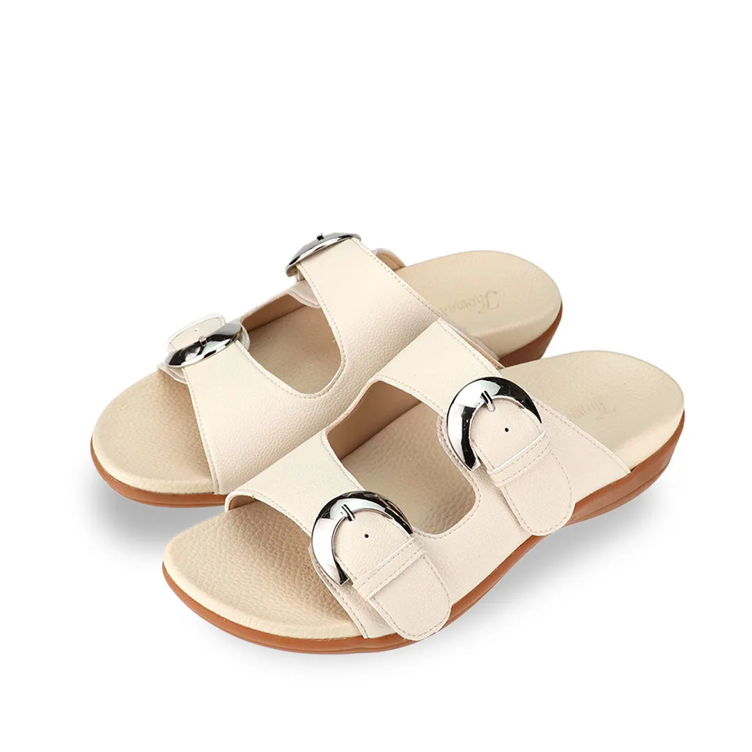 [EXTRA 20% off at cart][Wide-Fit] Duo Buckle Slide-One Flat Sandals