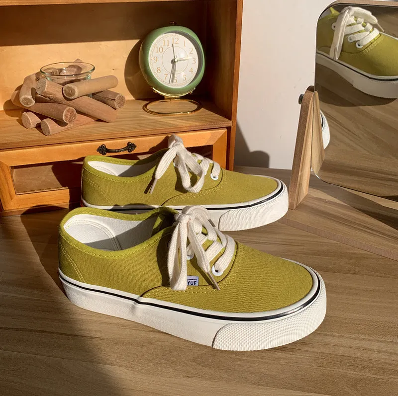 Female Korean Style Flat Low Top Canvas Shoes