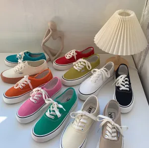 Female Korean Style Flat Low Top Canvas Shoes