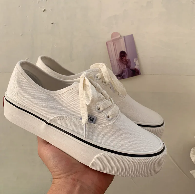 Female Korean Style Flat Low Top Canvas Shoes