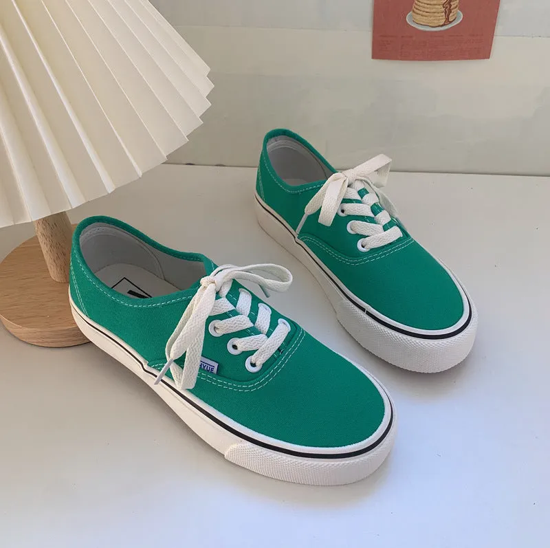 Female Korean Style Flat Low Top Canvas Shoes