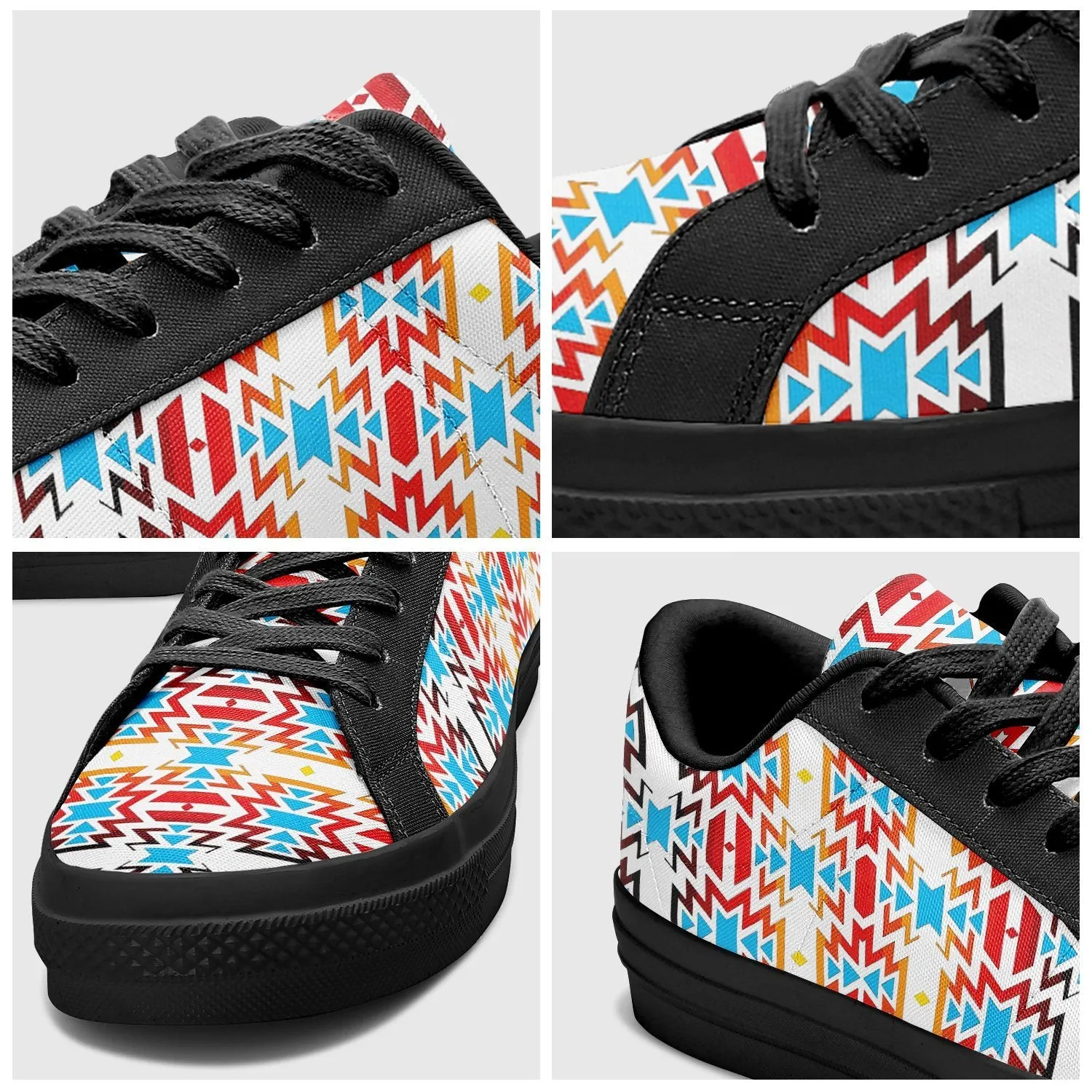 Fire Colors and Sky Aapisi Low Top Canvas Shoes Black Sole