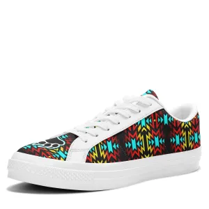 Fire Colors and Turquoise Bearpaw Aapisi Low Top Canvas Shoes White Sole