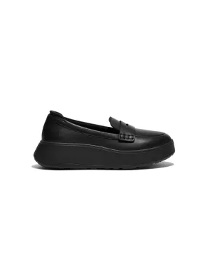 Fitflop F-Mode Leather Flatform Penny Loafers Black