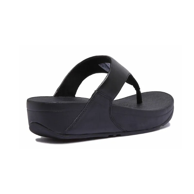 Fitflop Lulu Black Leather Toe-Post Women's Sandals