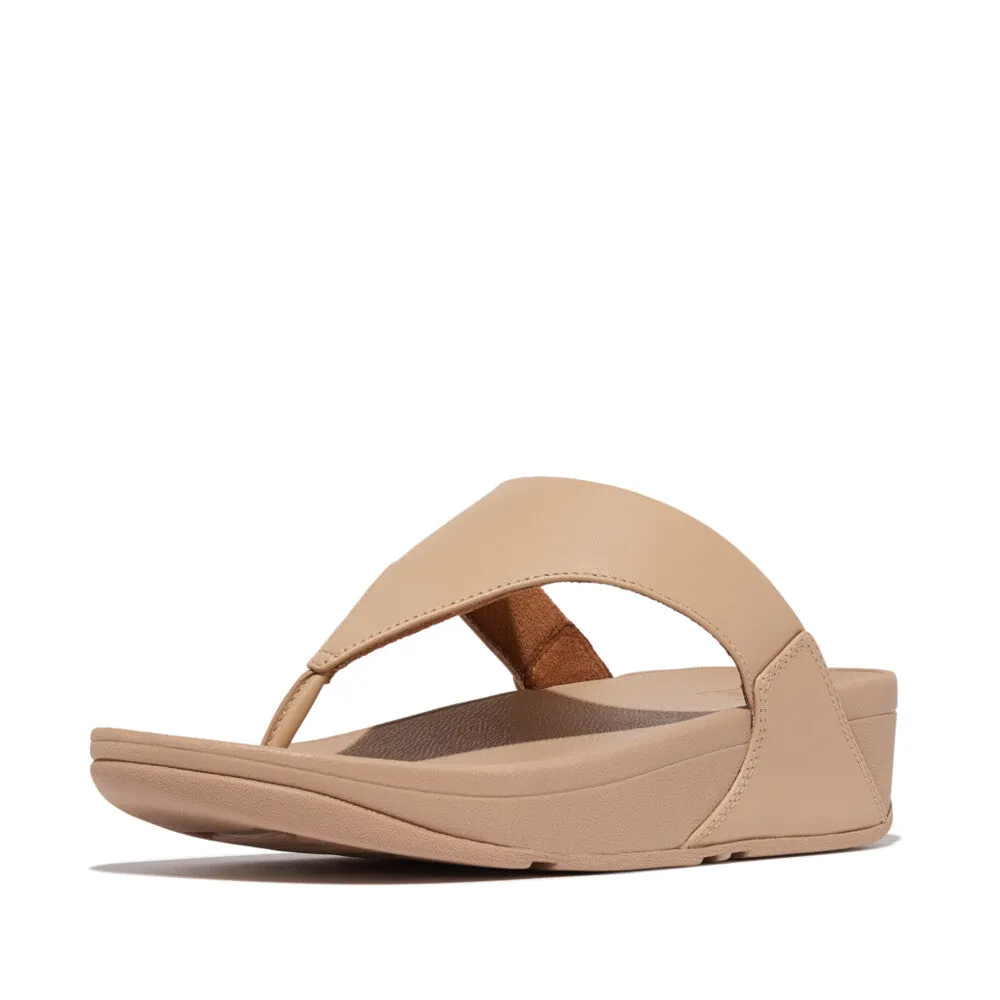 FitFlop Lulu Leather Toe Post Sandals Beige