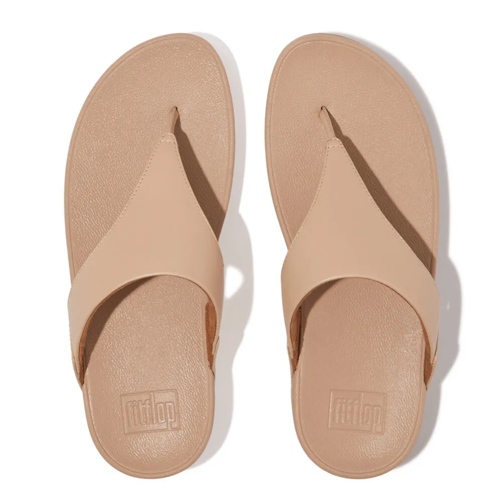 FitFlop Lulu Leather Toe Post Sandals Beige