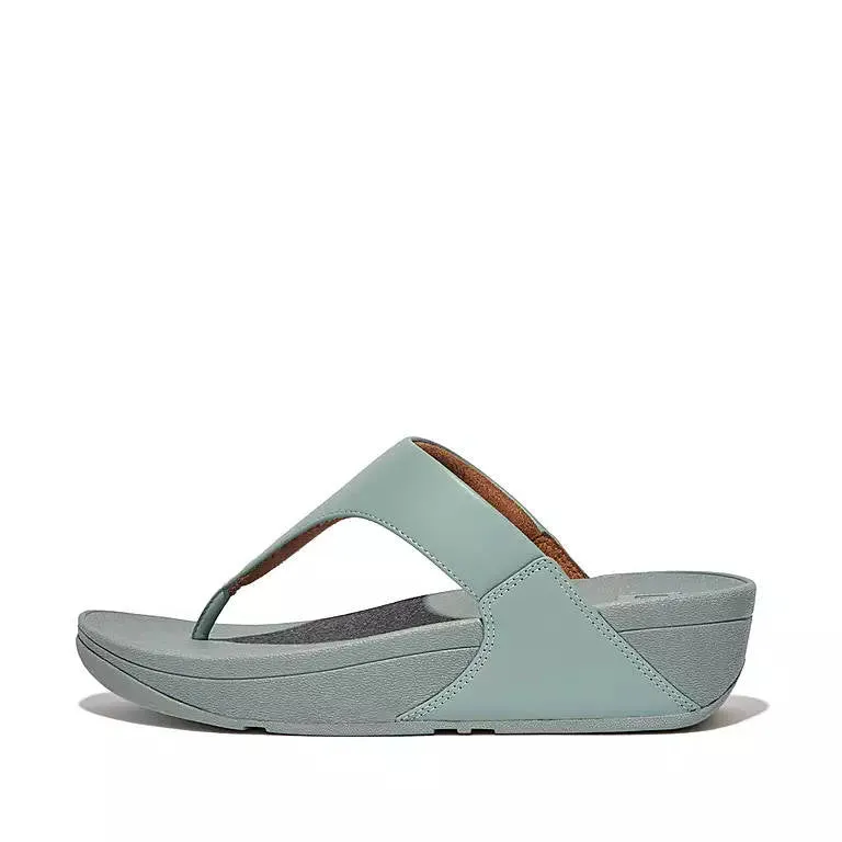 FitFlop Womens LuLu Leather Toe-Post Sandal Cool Blue