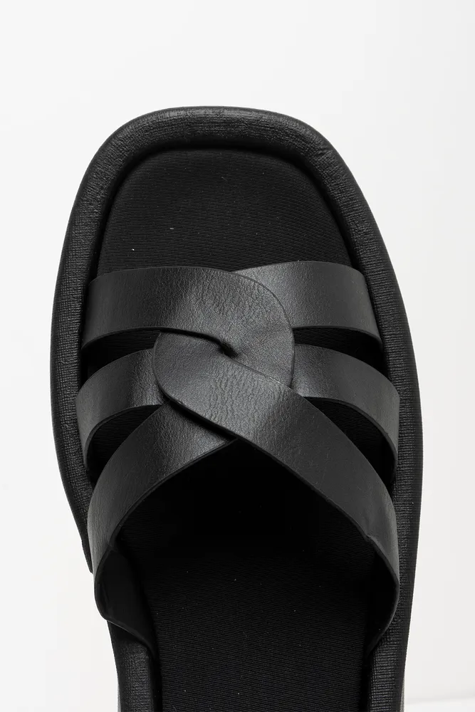 Flatform Sandal Black