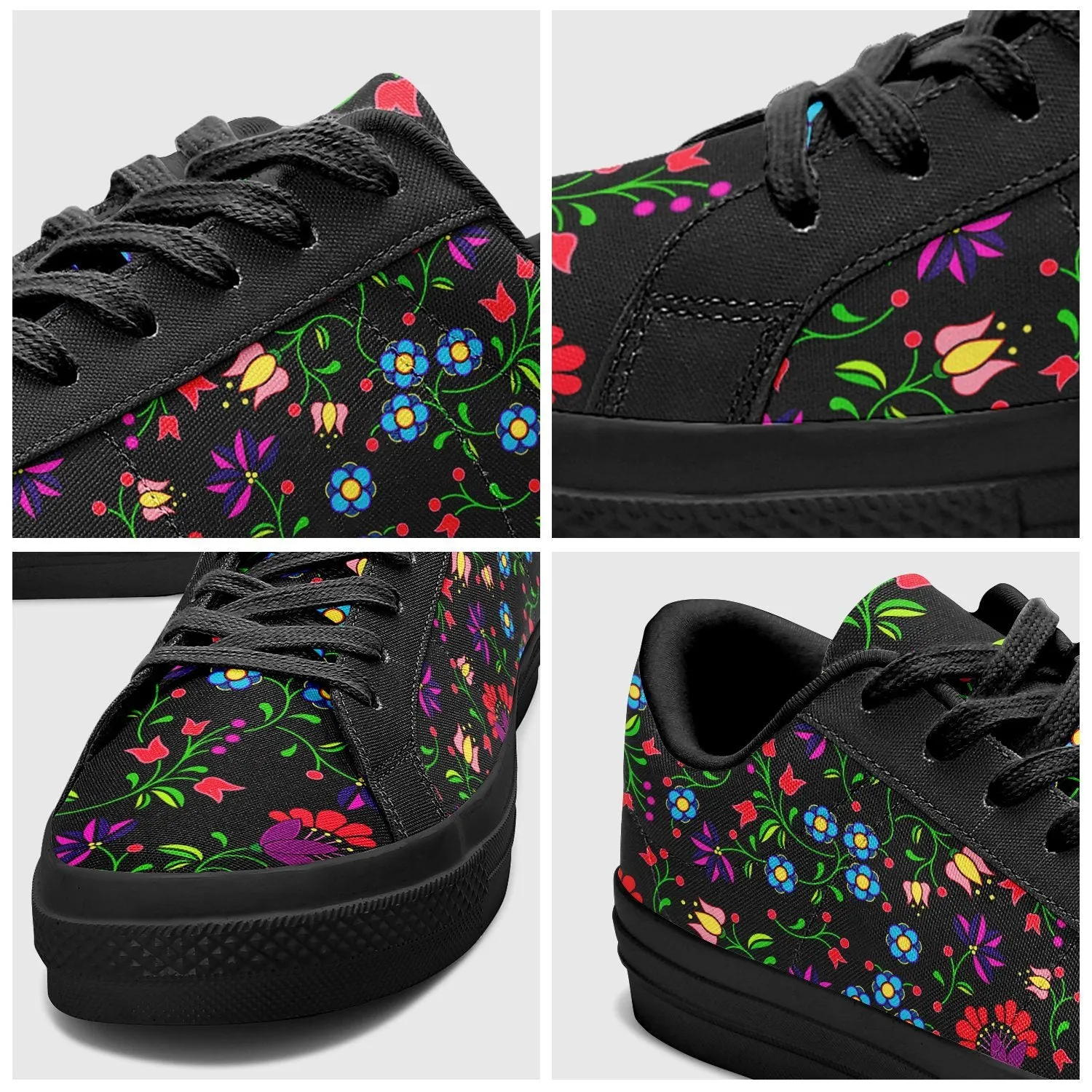 Fleur Indigine Aapisi Low Top Canvas Shoes Black Sole