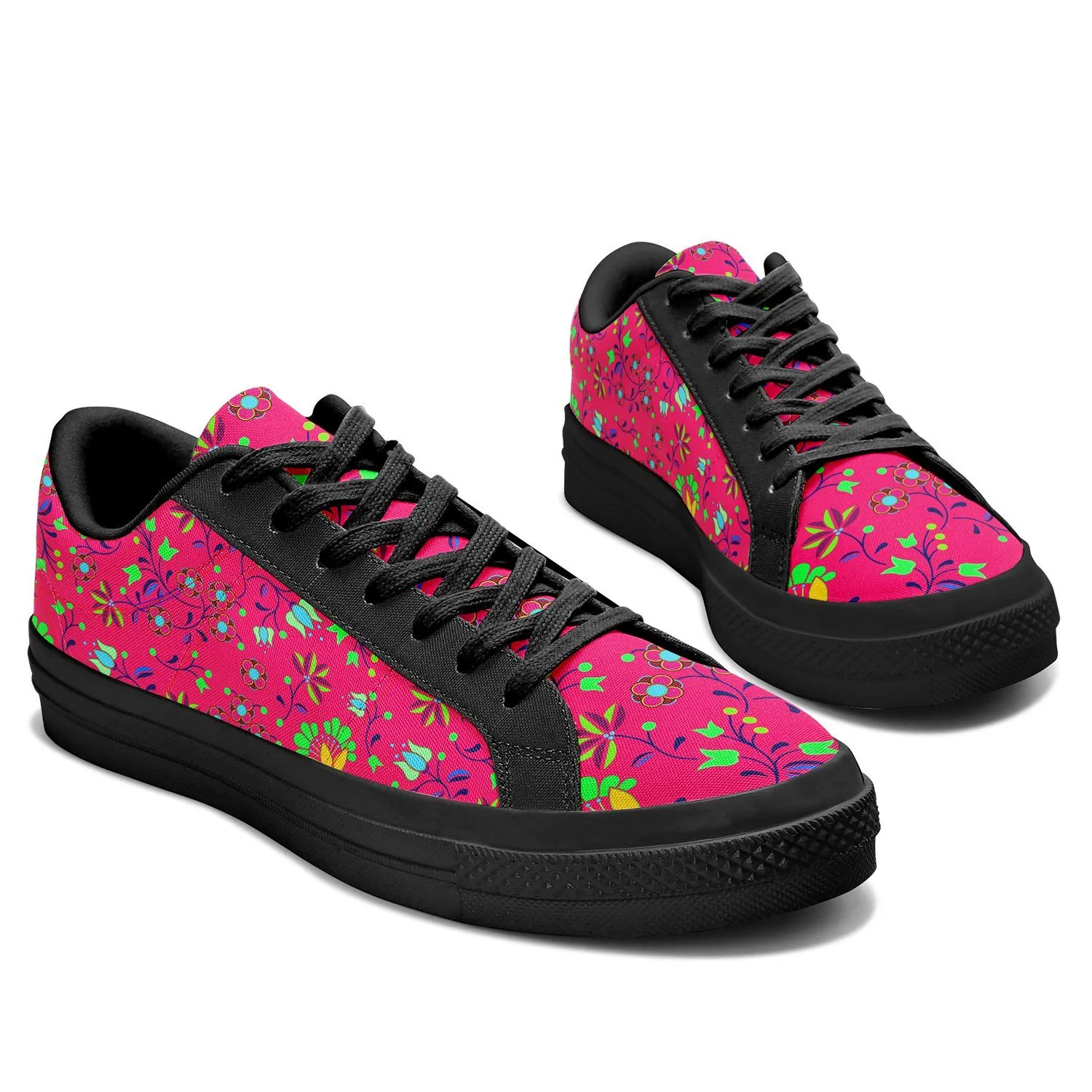 Fleur Indigine Rouge Aapisi Low Top Canvas Shoes Black Sole