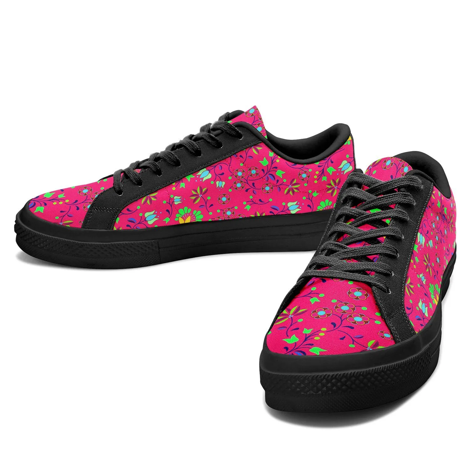 Fleur Indigine Rouge Aapisi Low Top Canvas Shoes Black Sole