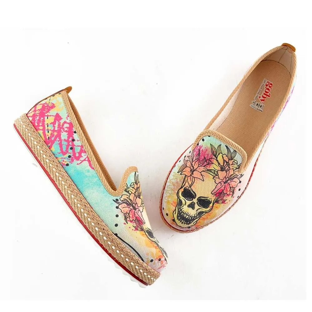 Flowering Skull Sneaker Shoes HVD1469