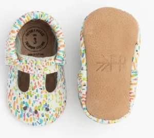 Freshly Picked Watercolor Dot Mary Jane Soft Sole Moccasins