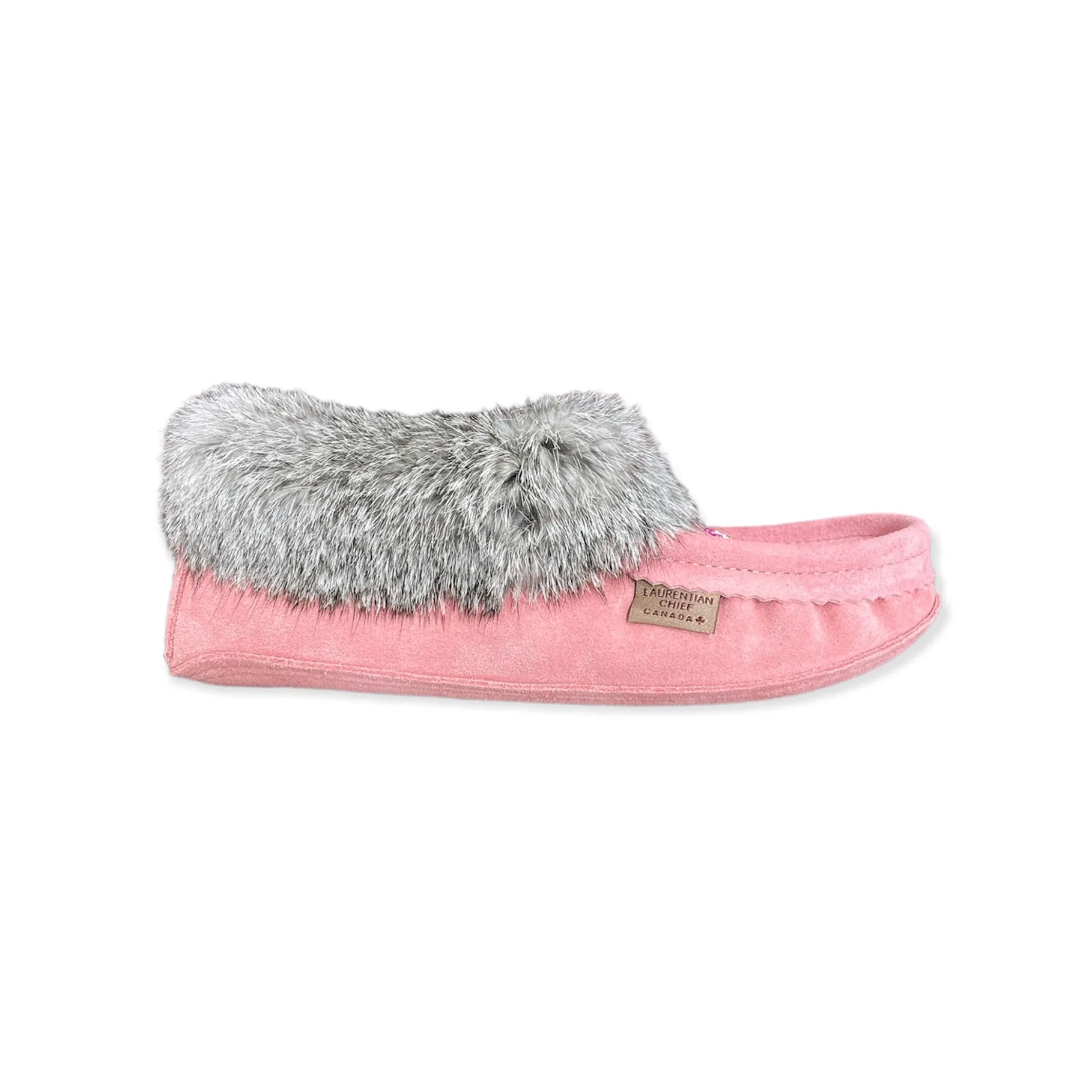 Fur Moccasin - Flamingo Suede