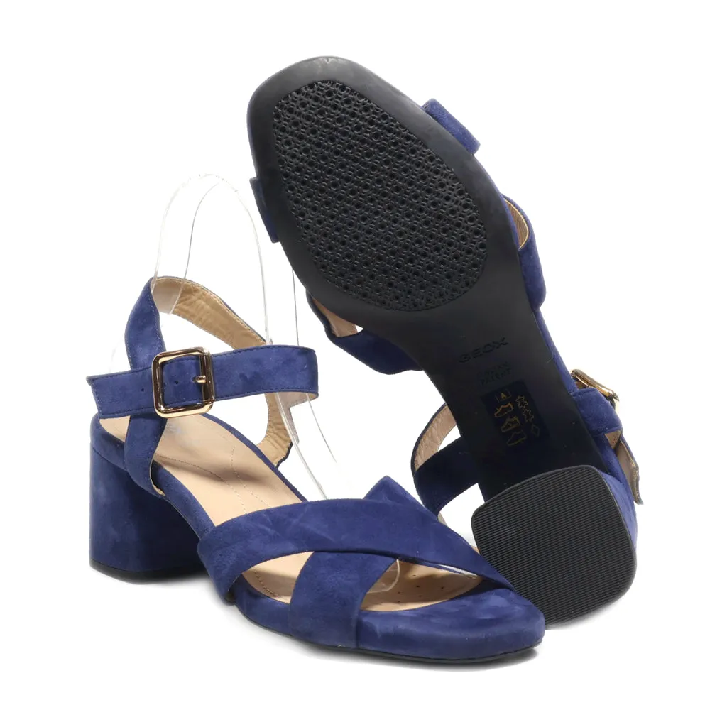 Geox High-Heel Sandals Suede Blue Colour For Women