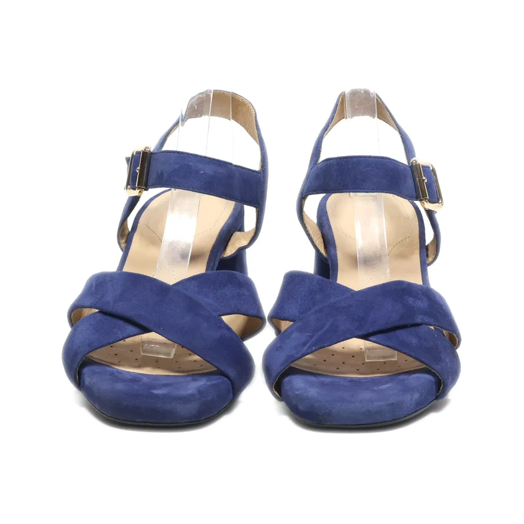 Geox High-Heel Sandals Suede Blue Colour For Women