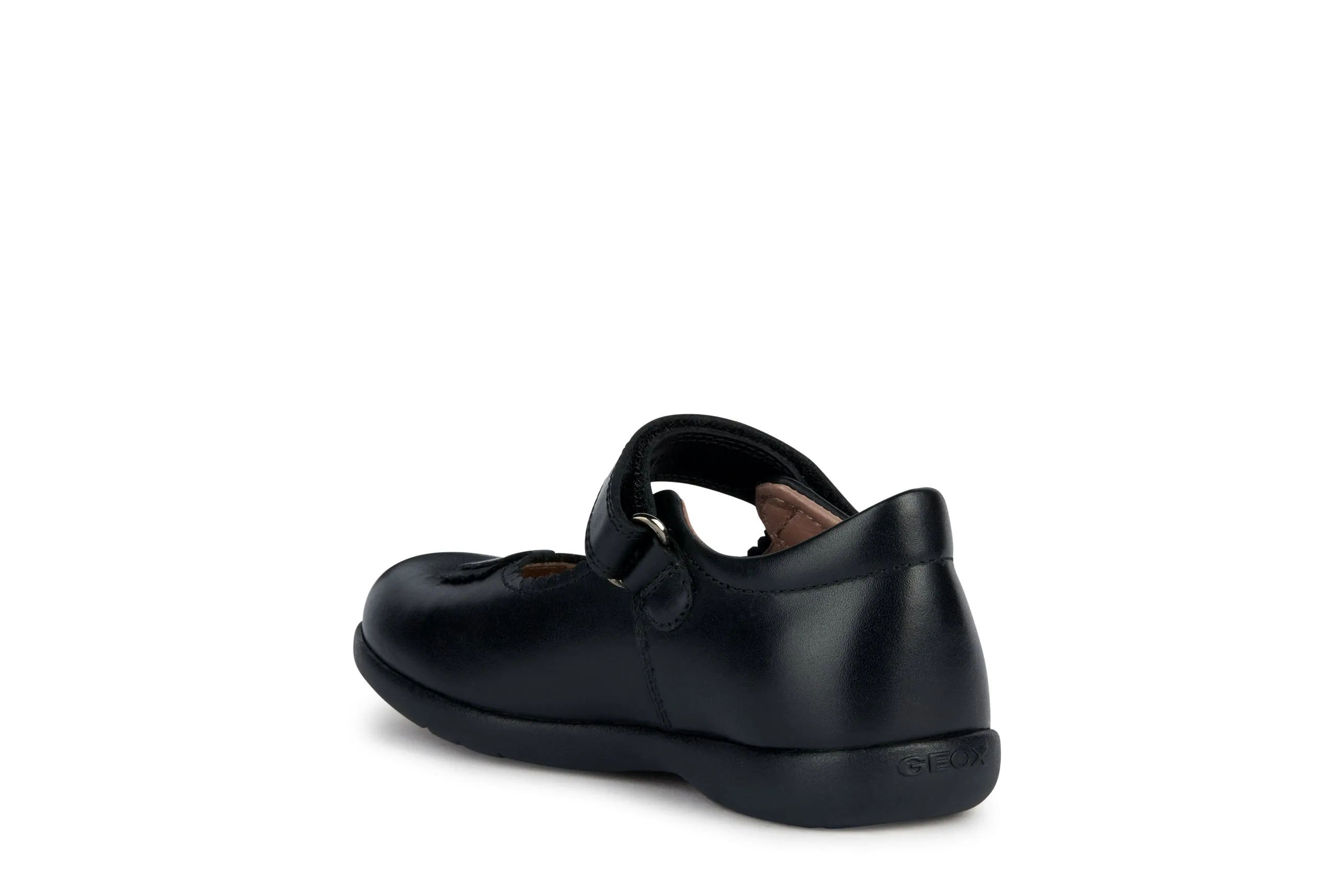 Geox Naimara Bow Girls Black School Shoe