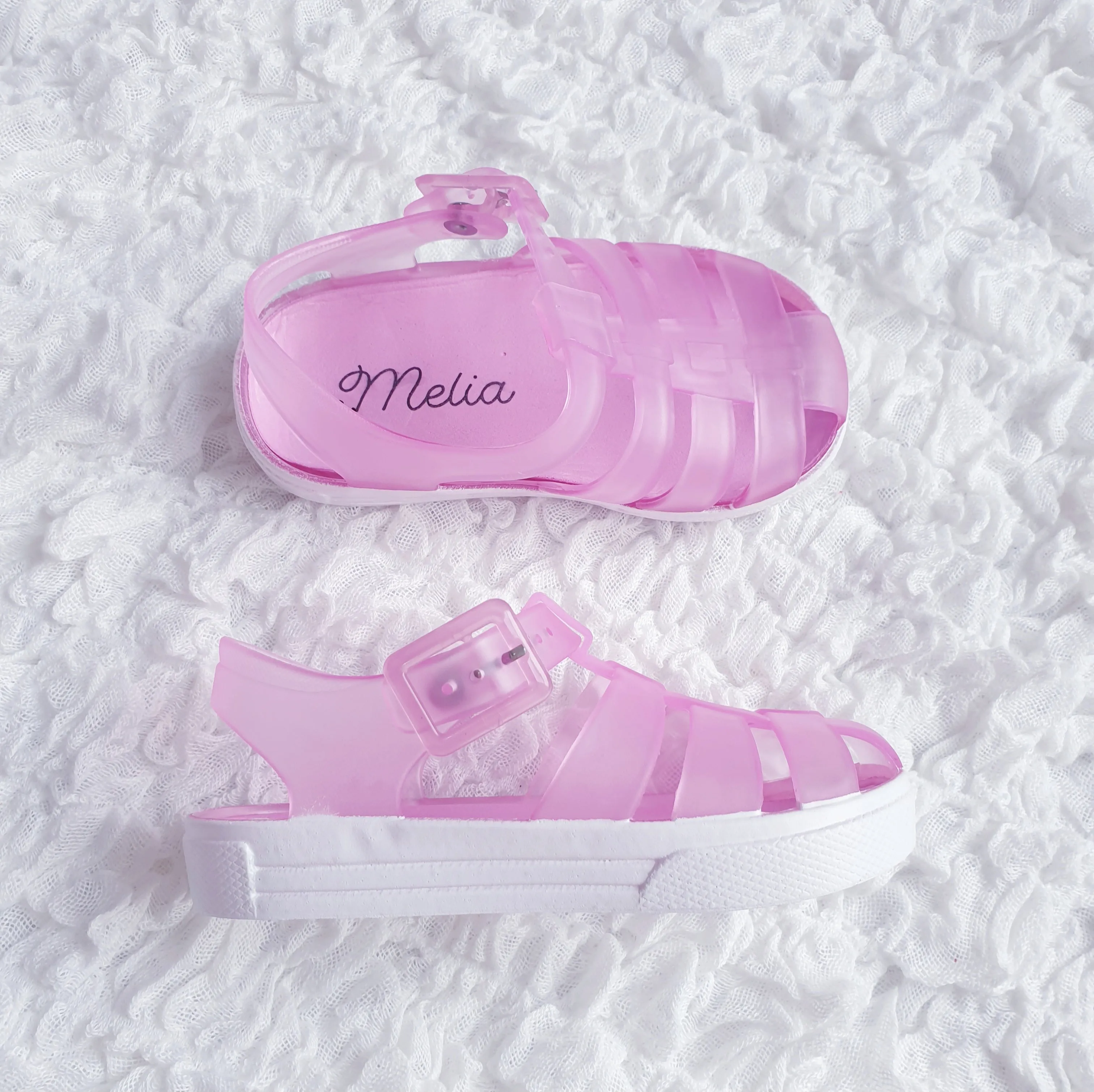 Girls Pink Jelly Sandals