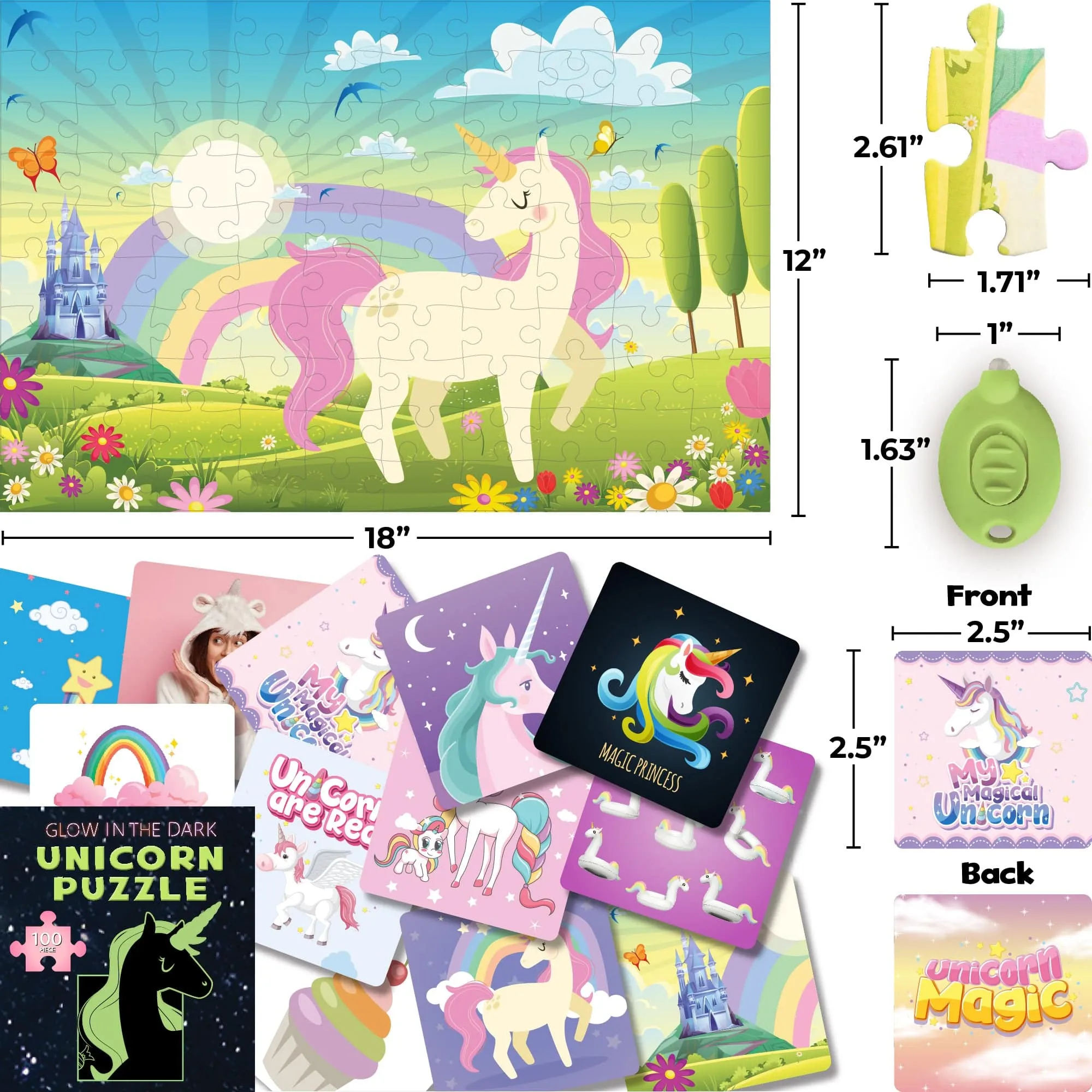 Glow in the Dark - Unicorn Jigsaw Puzzle (100 Pieces)