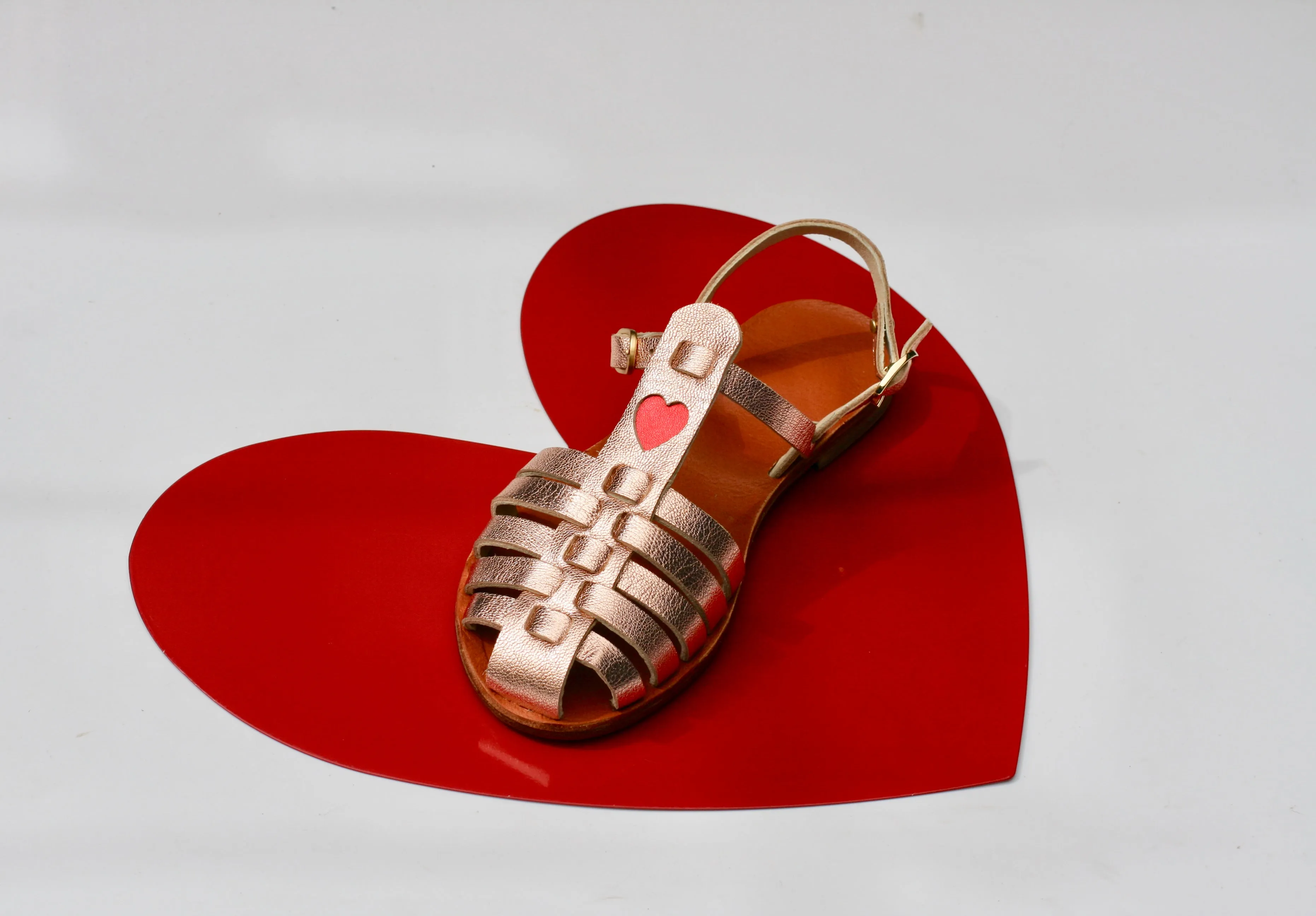 Goldy Pink   Red Heart - Camel Sole - Fisherman Sandals