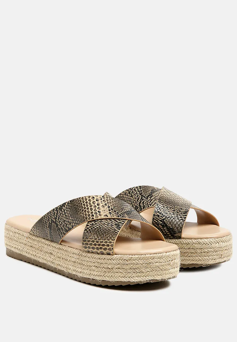 Grace Cross Strap Espadrille Platform