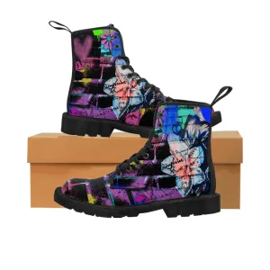 Graffiti Flower Women's Canvas Boots