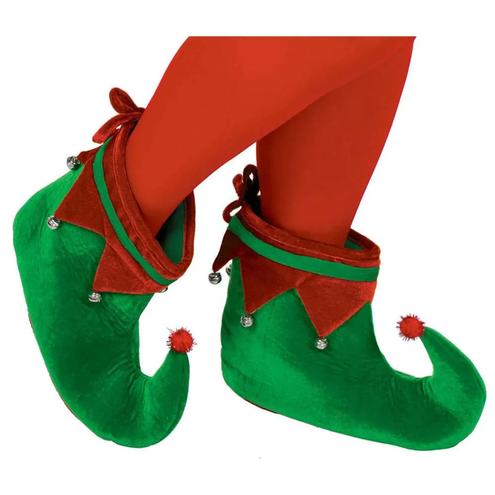 Green & Red Elf Shoes with bells