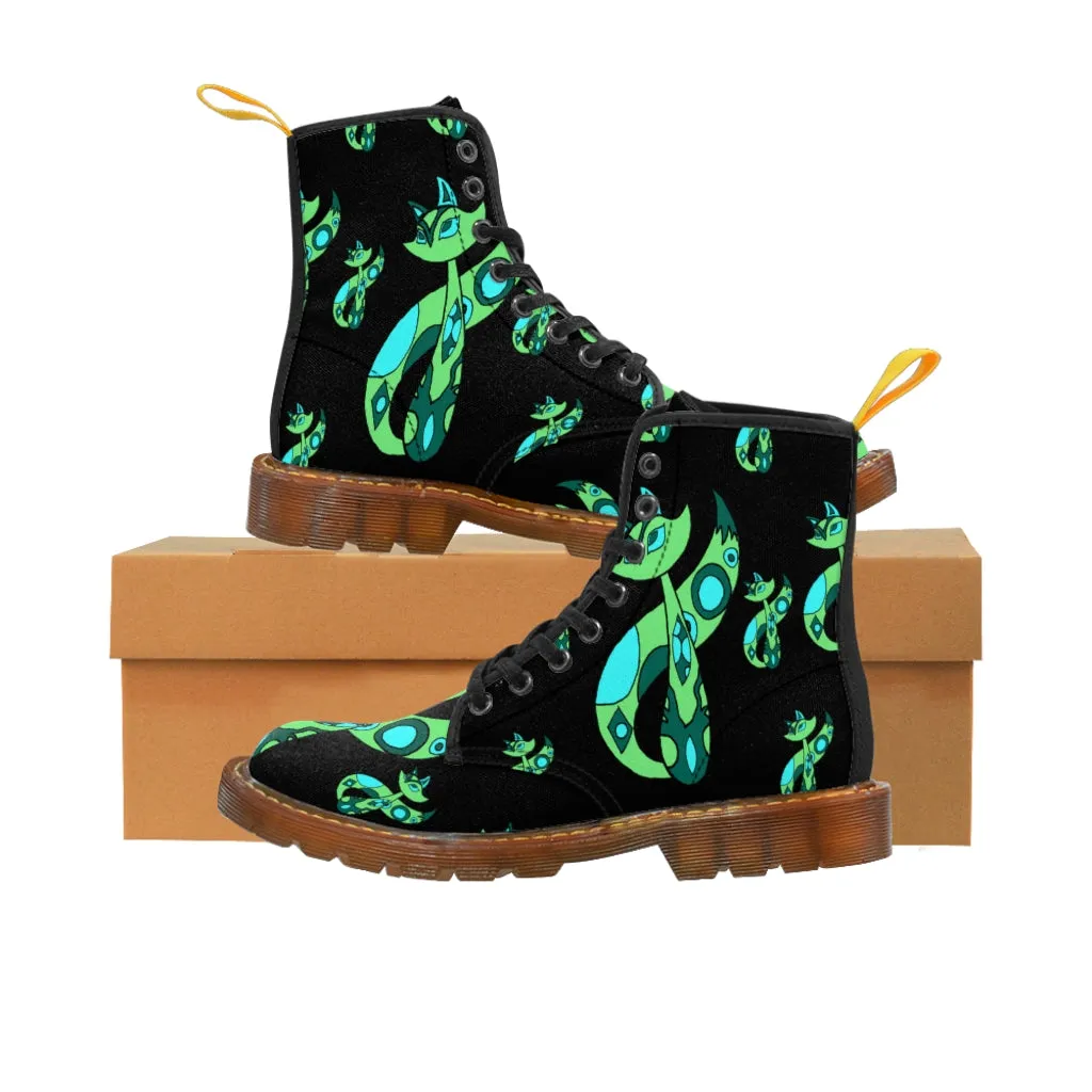 Green Cat Men's Canvas Boots