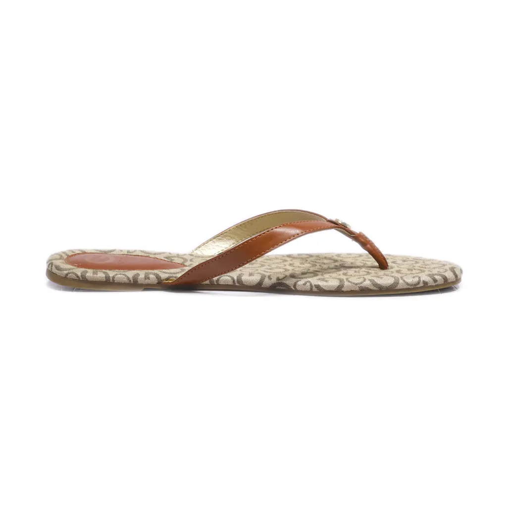 Guess Flip Flops Leather Brown Colour For Women