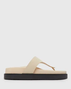 HAILEY Leather Footbed Thong Sandals