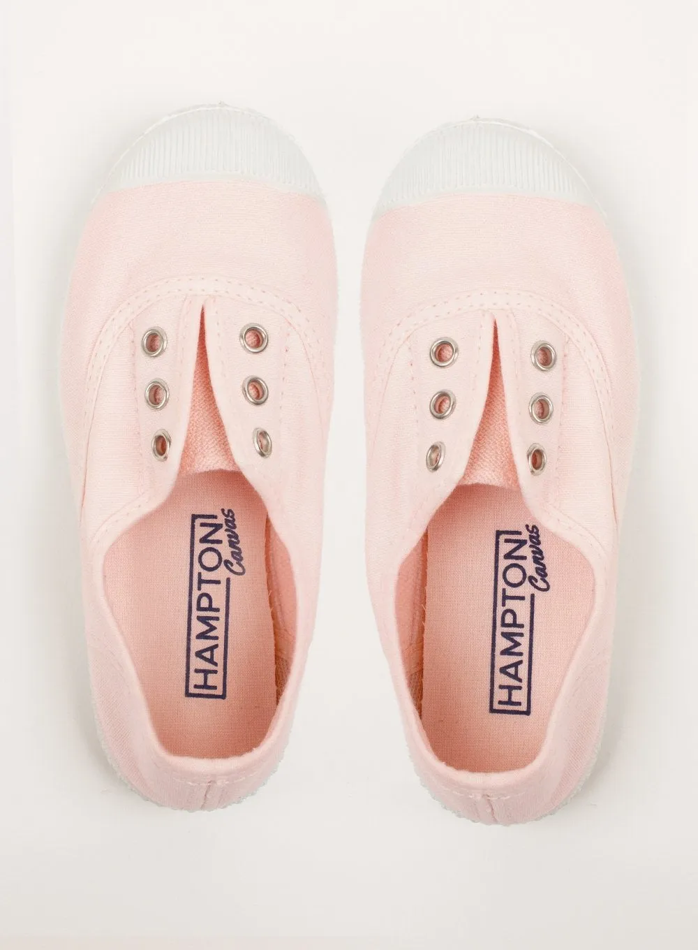 Hampton Canvas Plum Plimsolls in Pale Pink