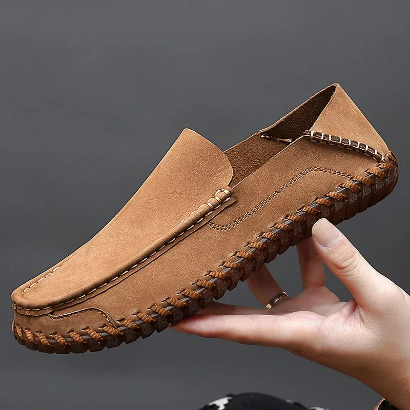 Hnzxzm Genuine Leather Men Loafers Cow Leather Casual Shoes For Man Soft Spring Moccasins Plus Size 38-48 Tenis Masculinos