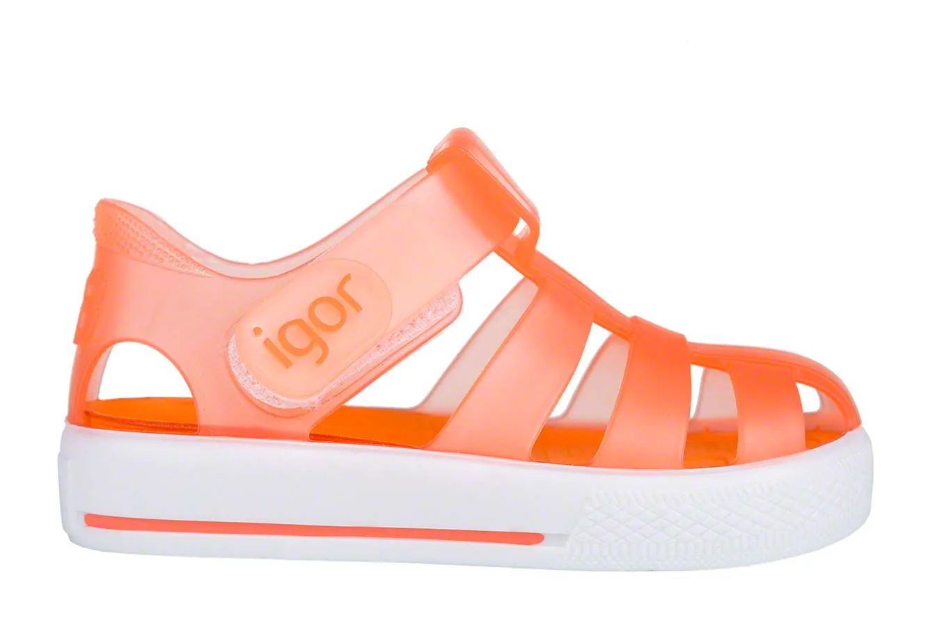 Igor Jellies Star Transparent Naranja orange sandal