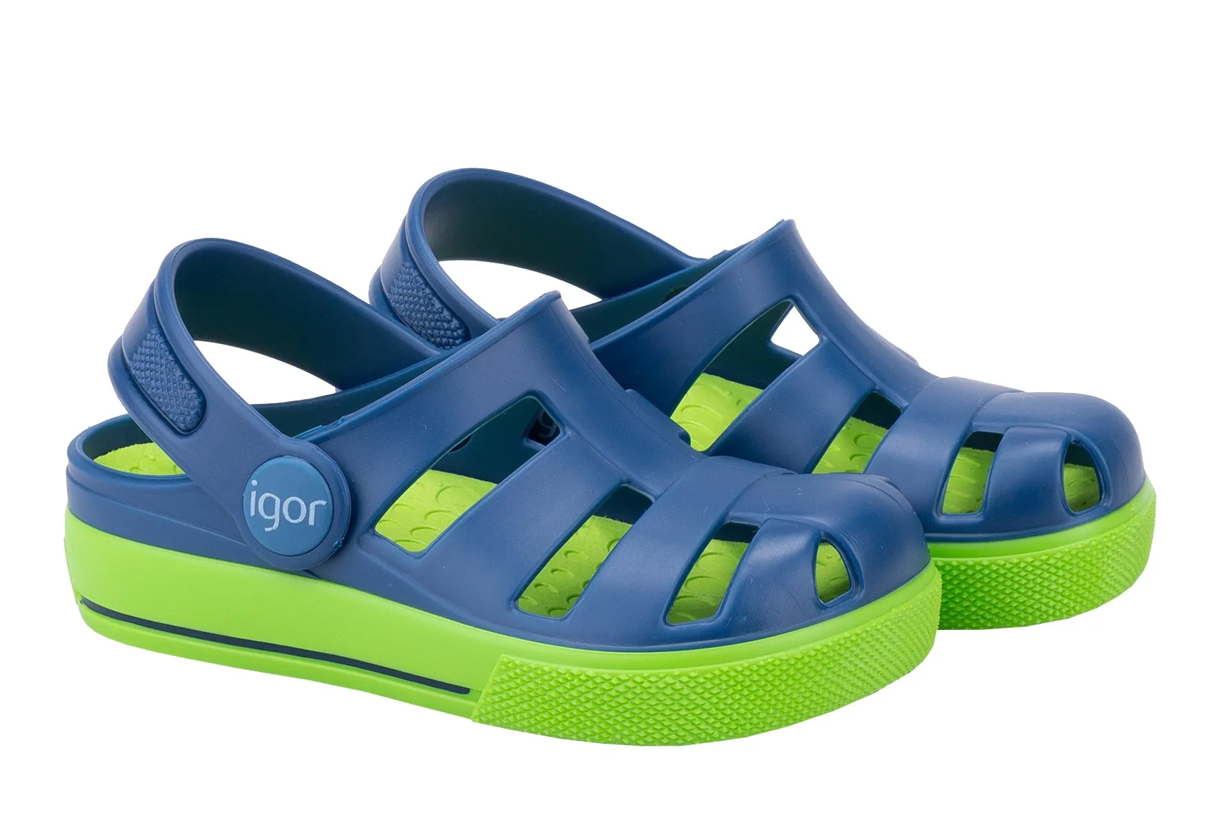 Igor S10284 Boy’s Ola Combi Jelly Sandals, Marino/Pistacho