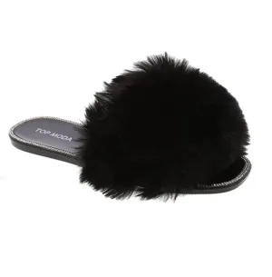 Jelly Black Fur Sandals