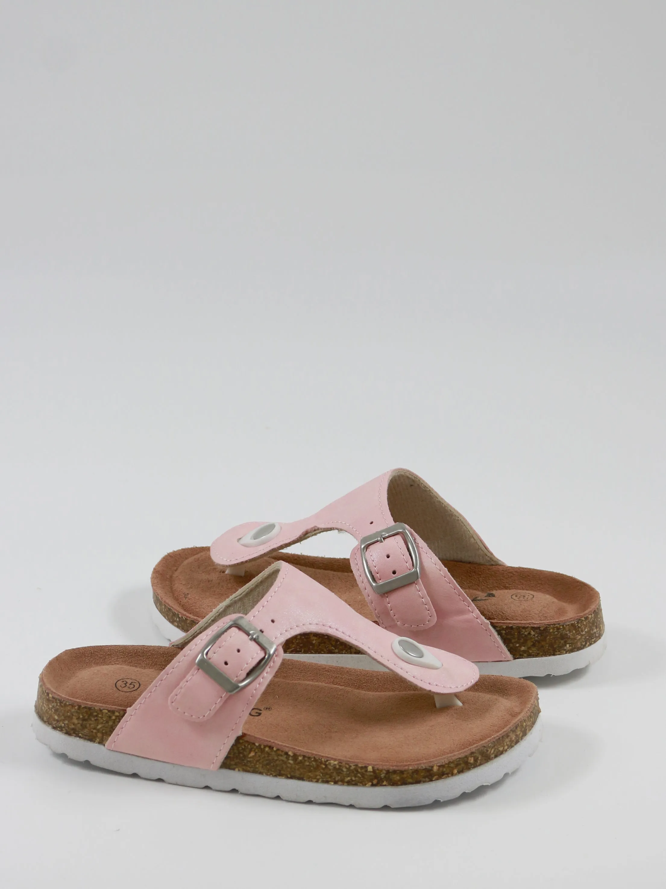 Kids Girl Metallic Cork Sandals,Pink