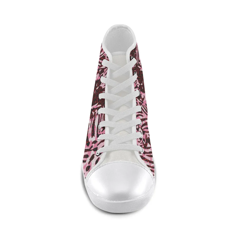 Kids Wild Animal Print Canvas High Top Shoes